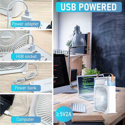 Portable Mist Fan & Mini Air Cooler