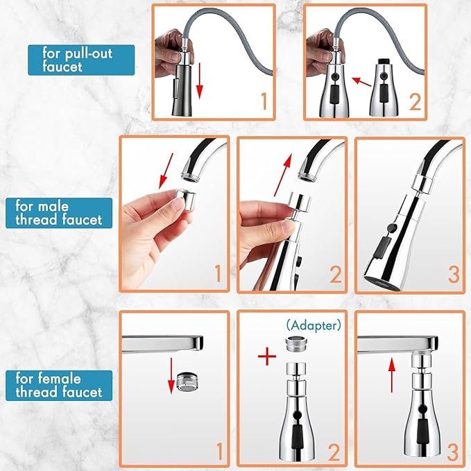 3 Modes Rotating Kitchen Sink Faucet