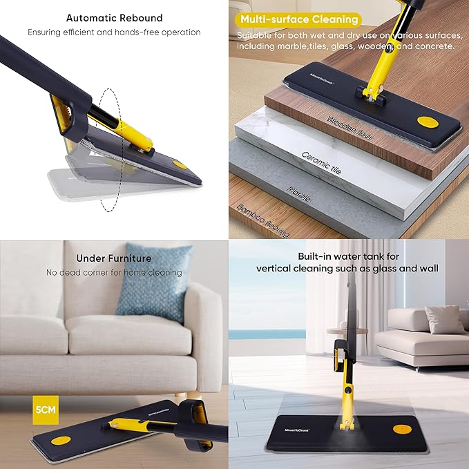 All-in-One Foldable Cleaning Mop with 360° Rotation