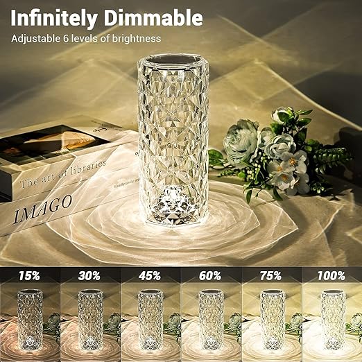 16-Color Changing Rose Crystal Diamond Table Lamp
