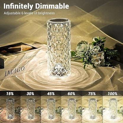 16-Color Changing Rose Crystal Diamond Table Lamp