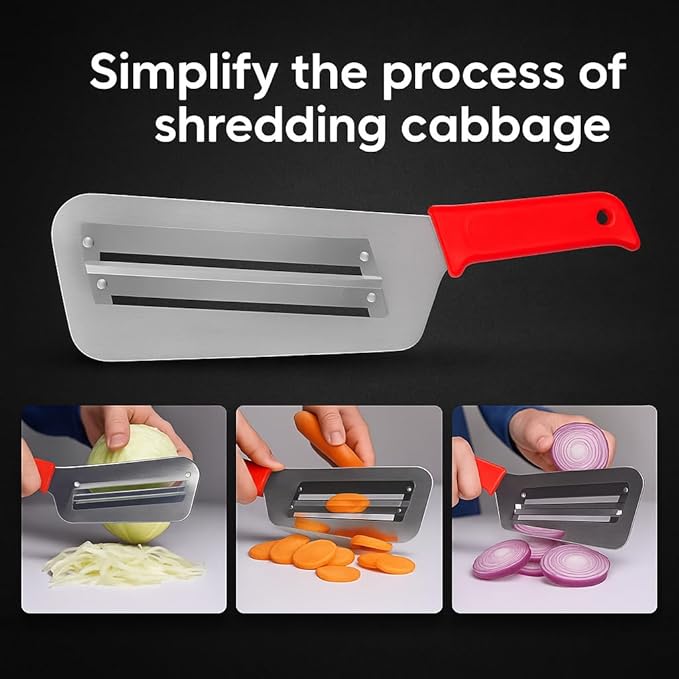 Load video: 🔪 Two Blades. One Purpose – Fast Slicing!The Double Blade Slicer Knife makes chopping effortless 🍅