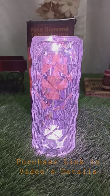 16-Color Changing Rose Crystal Diamond Table Lamp